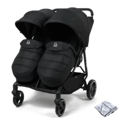 Puggle Urban City Easyfold Twin Pushchair - Storm Black