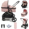 Puggle Monaco XT 2in1 I-Size Travel System - Blush Pink -Best Baby Sale Store Puggle Monaco Travel System BlushPink