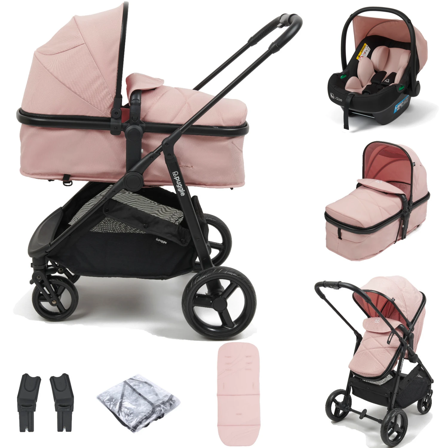 Puggle Monaco XT 2in1 I-Size Travel System - Blush Pink 3 Puggle Monaco XT 2in1 I-Size Travel System - Blush Pink