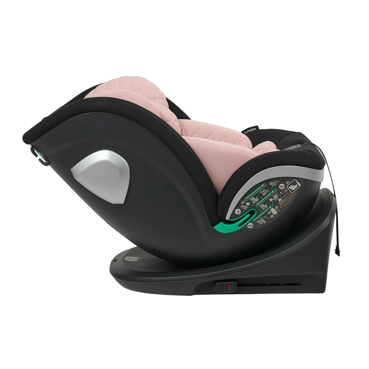 Puggle I-Size 40-150cm Safe Max Luxe Group 0+123 360° Rotate Car Seat - Blush Pink 7 Puggle I-Size 40-150cm Safe Max Luxe Group 0+123 360° Rotate Car Seat - Blush Pink - Image 5