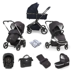Mee-go Pure (Gemm) Travel System With Accessories - Black