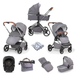 Mee-go Pure (Gemm) Travel System With Accessories - Pearl Grey