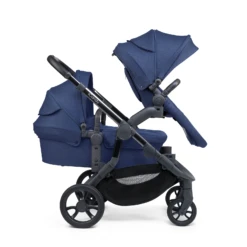 ICandy Orange 3 Double Pushchair With Parasol & Carrycot Complete 21 Piece With Bundle - Royal Blue Marl Phantom -Best Baby Sale Store RBlue2