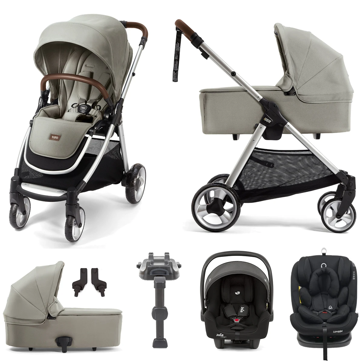 Mamas & Papas Flip XT2 7pc (i-Snug 2 & Lockton 0+123 Car Seat) Travel System With Carrycot & ISOFIX Base - Sage Green 3 Mamas & Papas Flip XT2 7pc (i-Snug 2 & Lockton 0+123 Car Seat) Travel System With Carrycot & ISOFIX Base - Sage Green