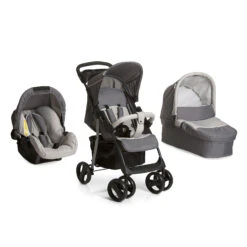 Hauck Shopper SLX Trio Set Travel System With Footmuff, Changing Bag & Raincover- Stone / Grey -Best Baby Sale Store ShopperSLXTrioSet2