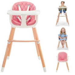 Kinderkraft Sienna 2in1 Highchair - Pink