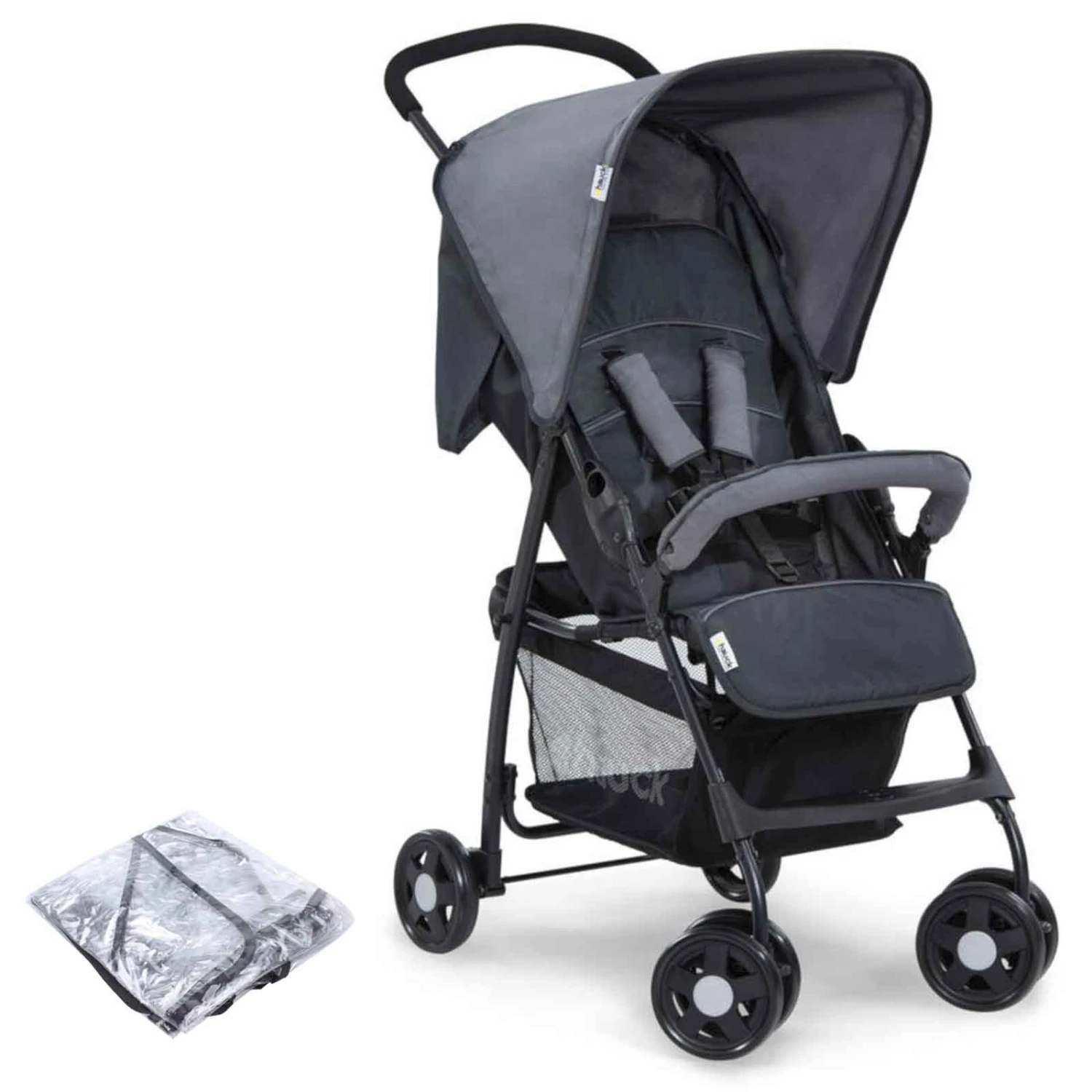 Hauck Sport Pushchair Stroller With Raincover - Charcoal 3 Hauck Sport Pushchair Stroller With Raincover - Charcoal