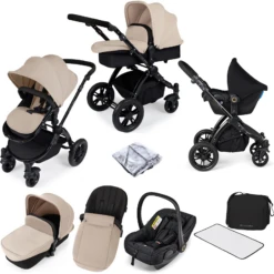 Ickle Bubba Stomp V2 (Black Frame) All In One (Astral) 7pc Travel System - Sand