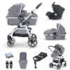 Mini Uno Toura Car Seat Travel System With ISOFIX Base - Grey Herringbone -Best Baby Sale Store TemplateImagewithBase