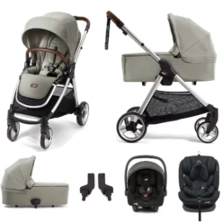 Mamas & Papas Flip XT2 6pc (i-Snug 2 + Lockton 0+123 Car Seat) Travel System With Carrycot - Sage Green