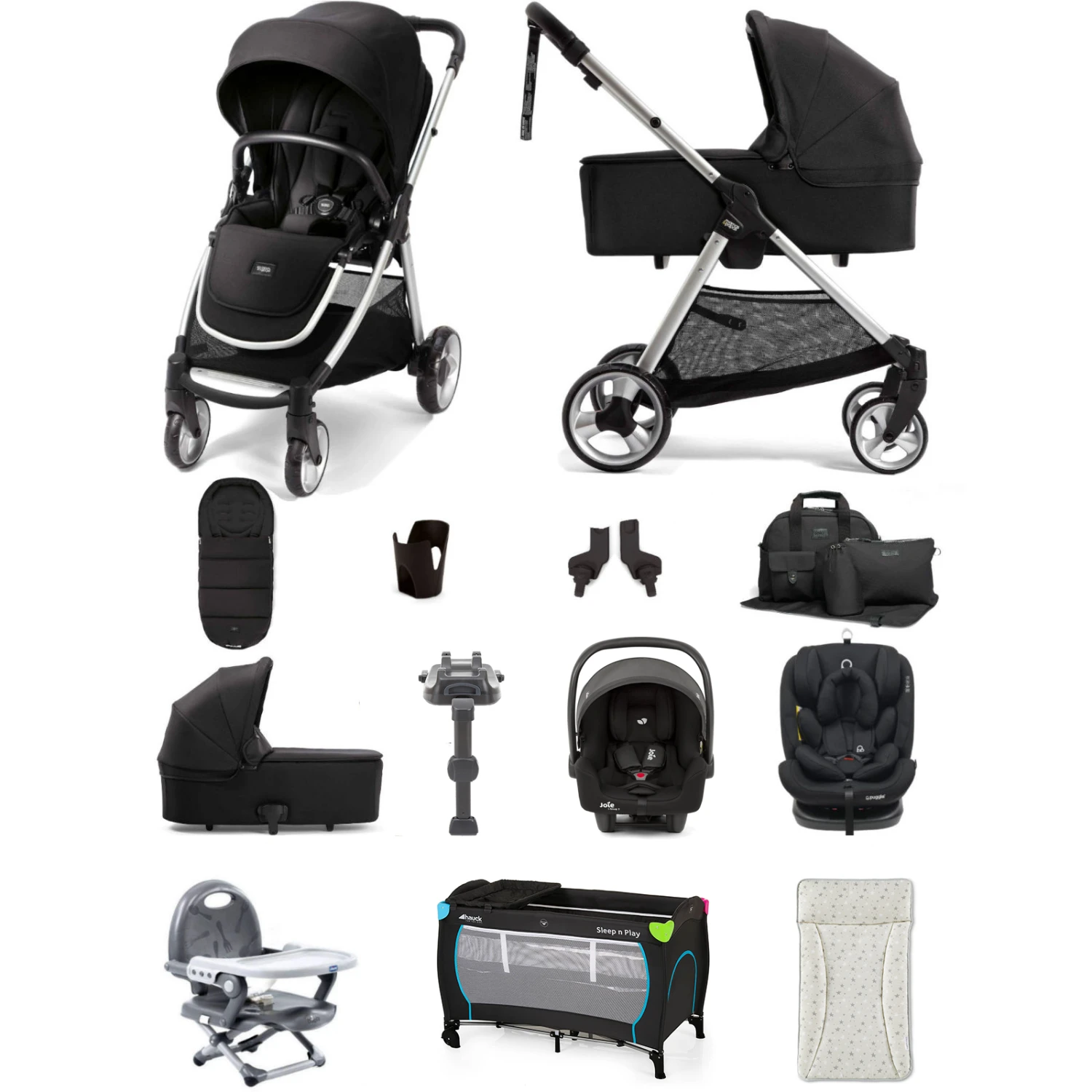 Mamas & Papas Flip XT2 13pc Essentials (i-Snug 2 & Lockton 0+123) Everything You Need Travel System Bundle With Carrycot & ISOFIX Base - Black 3 Mamas & Papas Flip XT2 13pc Essentials (i-Snug 2 & Lockton 0+123) Everything You Need Travel System Bundle With Carrycot & ISOFIX Base - Black