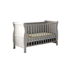 Puggle Alderley Sleigh Cot Bed With Mini Uno Eco Fibre Cot Bed Mattress - Classic Grey -Best Baby Sale Store VP48320secondimage