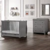 Puggle Chelford Sleigh Cot With Drawer + Little Acorns Dresser + Mini Uno Eco Fibre Cot Mattress - Classic Grey 2 Puggle Chelford Sleigh Cot With Drawer + Little Acorns Dresser + Mini Uno Eco Fibre Cot Mattress - Classic Grey -Best Baby Sale Store chelford4pc