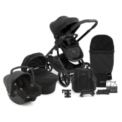 ICandy Orange 3 Complete 13 Piece Travel System Summer Bundle With I-Snug 2 Car Seat - Black Crush