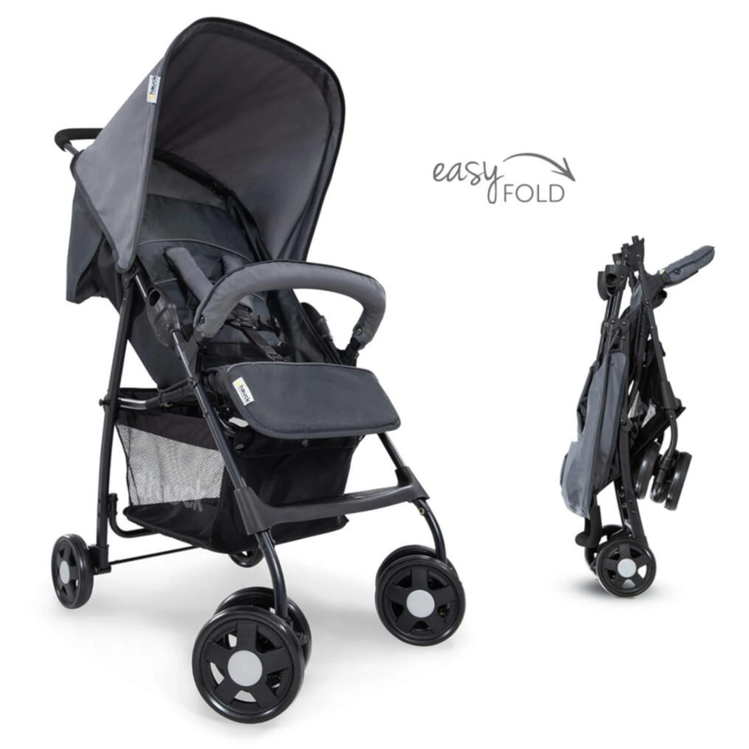 Hauck Sport Pushchair Stroller With Raincover - Charcoal 4 Hauck Sport Pushchair Stroller With Raincover - Charcoal - Image 2