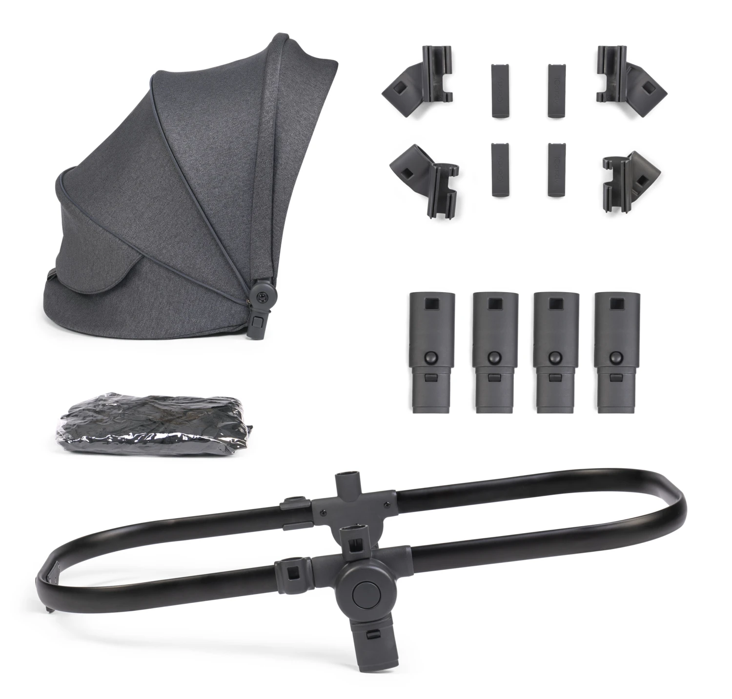 ICandy Orange 3 Double Pushchair & Carrycot Complete 19 Piece Bundle - Dark Slate Marl Phantom 4 ICandy Orange 3 Double Pushchair & Carrycot Complete 19 Piece Bundle - Dark Slate Marl Phantom - Image 2