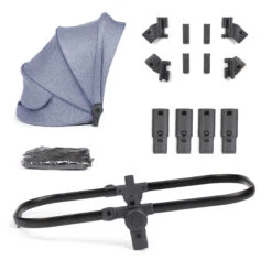 ICandy Orange 3 Double Pushchair & Carrycot Complete 19 Piece Bundle - Mist Blue Marl Phantom -Best Baby Sale Store iCandyOrange2021MistBlueConverterKitV2 2