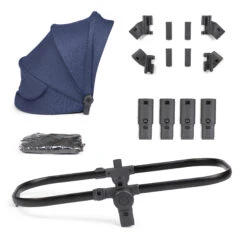 ICandy Orange 3 Double With I-Snug 2 Car Seat, ISOFIX Base & Parasol Complete 23 Piece Travel System Bundle - Royal Blue Marl Phantom -Best Baby Sale Store iCandyOrange2021RoyalBlueConverterKitV2 1