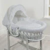 4Baby Luxury Padded Grey Wicker Baby Moses Basket - Grey Dimple 2 4Baby Luxury Padded Grey Wicker Baby Moses Basket - Grey Dimple -Best Baby Sale Store npgreydimpleongreywickerbasketgreystand