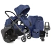 ICandy Orange 3 Double With I-Snug 2 Car Seat, ISOFIX Base & Parasol Complete 23 Piece Travel System Bundle - Royal Blue Marl Phantom -Best Baby Sale Store rblue H