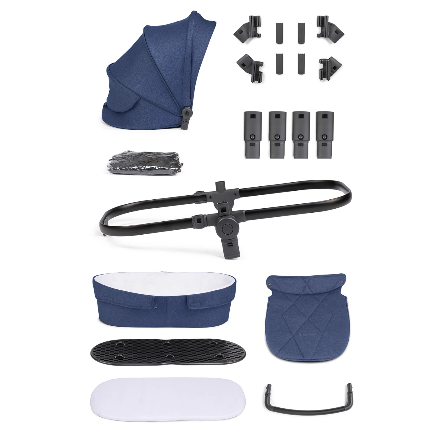 ICandy Orange 3 Twin With I-Snug 2 Car Seat (x2) & Parasol Complete 24 Piece Travel System Bundle - Royal Blue Marl Phantom 4 ICandy Orange 3 Twin With I-Snug 2 Car Seat (x2) & Parasol Complete 24 Piece Travel System Bundle - Royal Blue Marl Phantom - Image 2